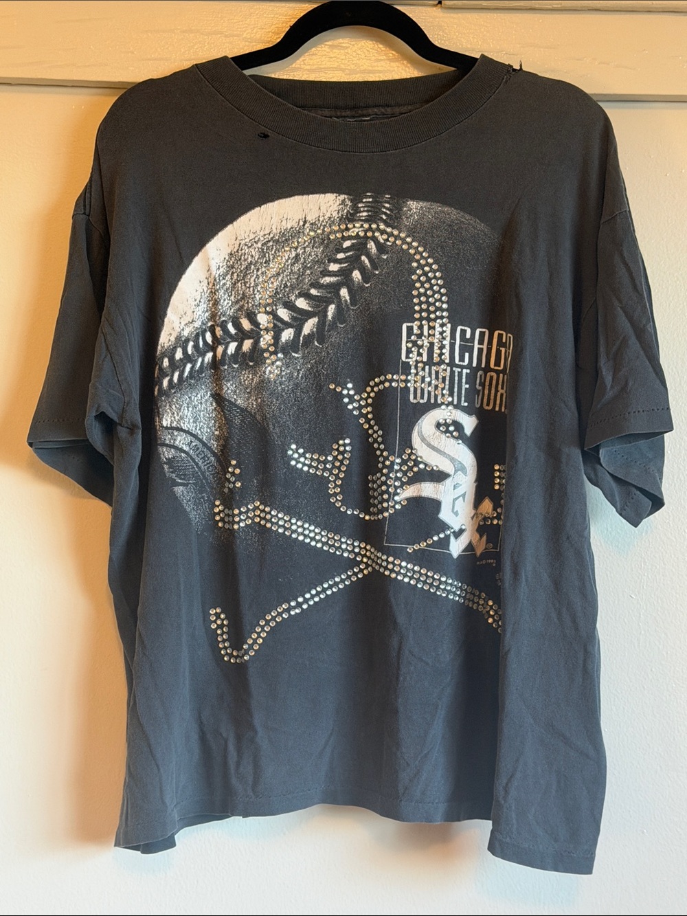 Furst of a Kind Chicago White Sox charcoal gray Rhinestone Baseball Tee